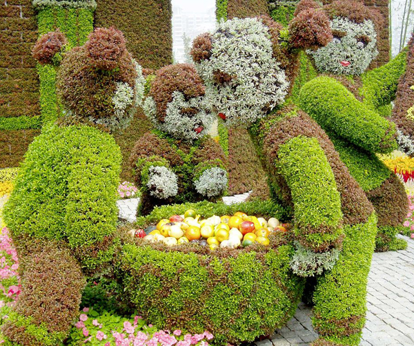 武威綠色小熊雕塑